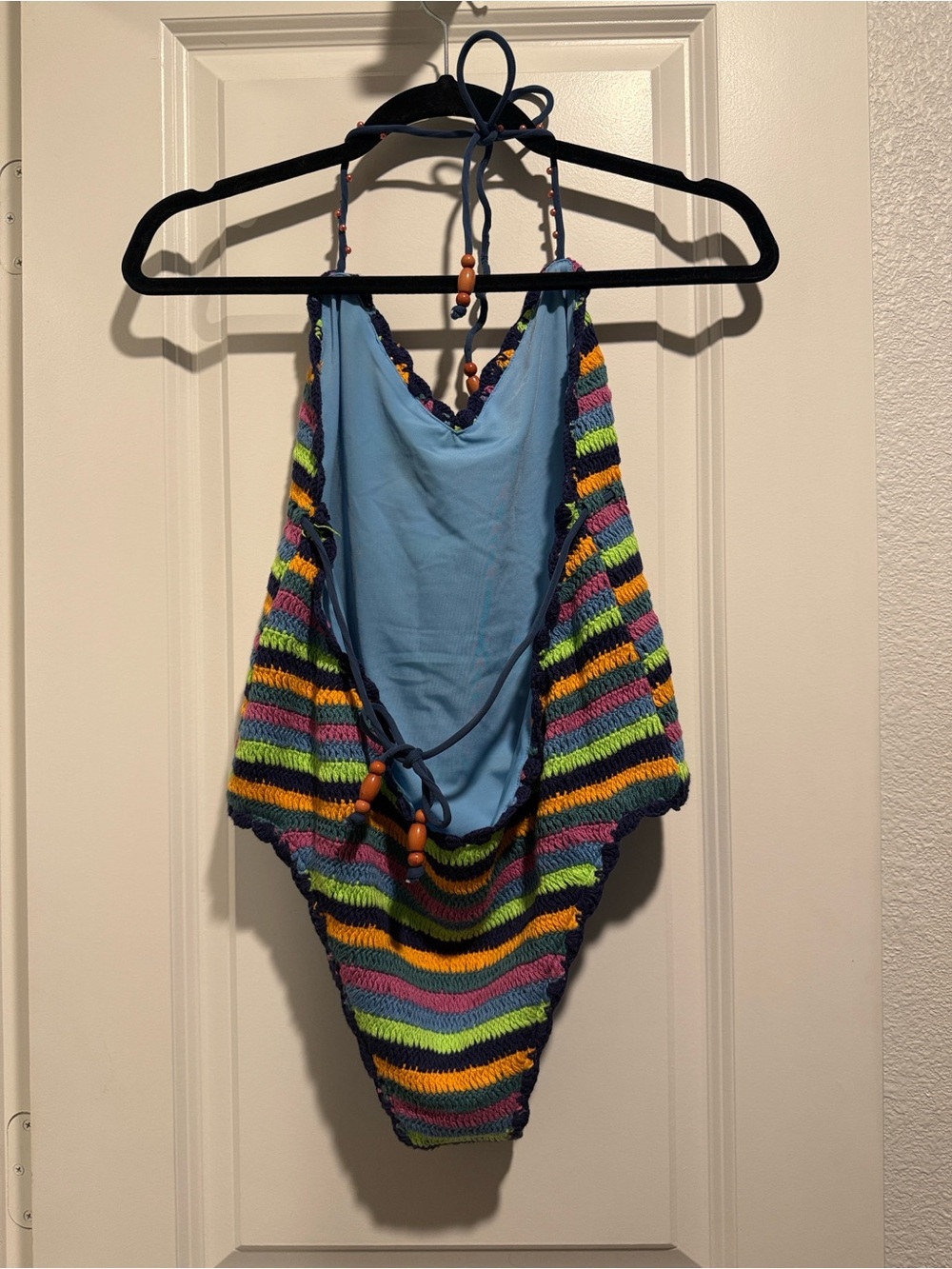 It’s Now Cool x Free People Crochet Tie One Piece Swimsuit Size M/L NWOT - Picture 4 of 8